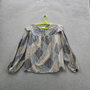 Time And Tru Women Blouse XL (16-18) Multicolor Paisley Peasant NWT